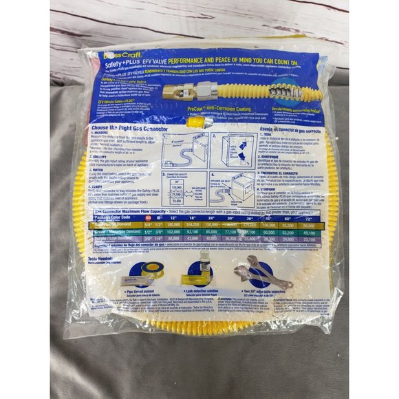 BrassCraft 48-in 1/2-in FIP Inlet x 5/8-in OD Outlet Stainless Steel Gas Connect - Picture 2 of 11